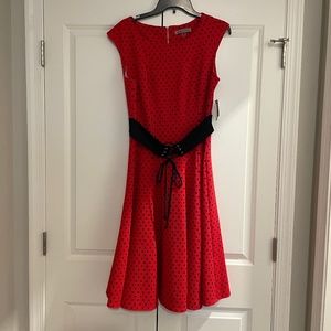 Vintage style red polka dot dress